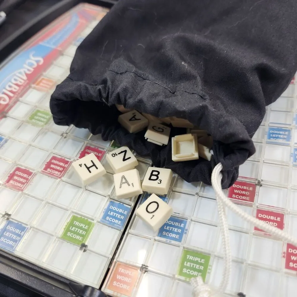 Scrabble Game Folio Edition In Zippered Travel Case Portable Complete Set Hasbro